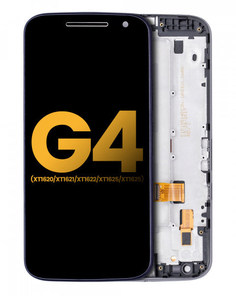 Motorola Moto G4 (XT1625 / 2016) Screen Replacement Black With Frame