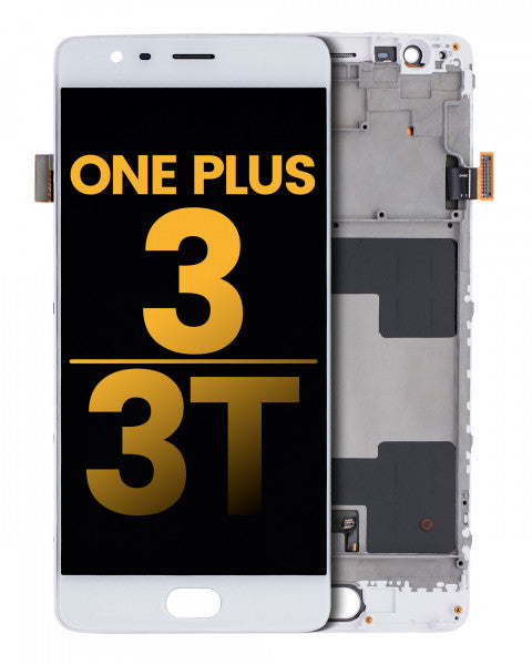 OnePlus 3T Screen Replacement White With Frame