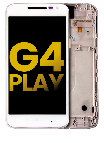 Motorola Moto G4 Play (XT1607 / 2016) Screen Replacement White With Frame